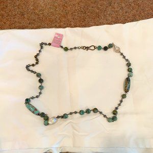 Carol Su handmade stone bead necklace NWT